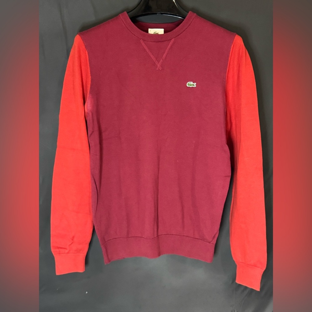 Size 4 / Medium Lacoste Burgundy Red Pullover Crewneck Sweater